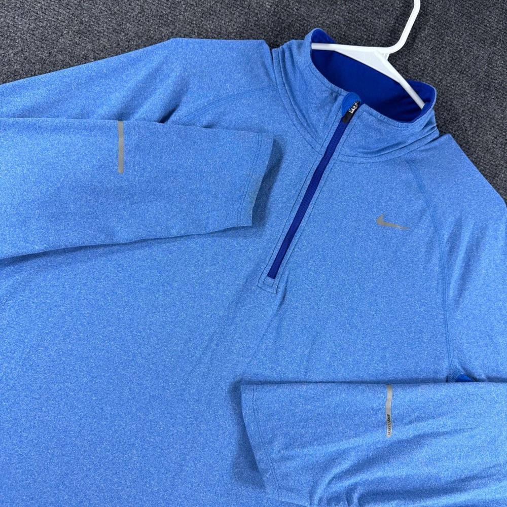 Nike Pullover Mens M Medium Blue Dri-FIT Element Quarter Zip Running Top